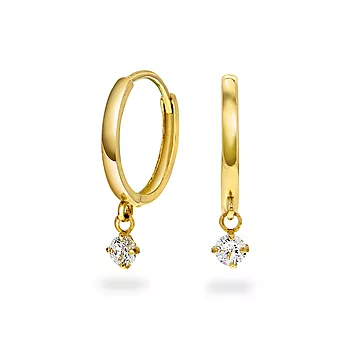 Pan Jewelry, Øreringer i 585 gult gull med zirkonia