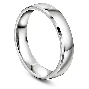 Giftering i 585 hvitt gull | 4 mm bredde