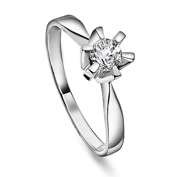 Pan Jewelry, Isabella enstensring i 585 hvitt gull 0,30 ct