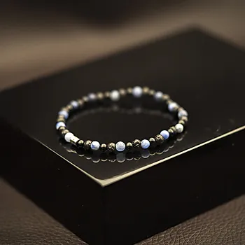 Bilde nummer 2 av Alexander, Armbånd i stål med blå sodalitt, sort agat og lavasten