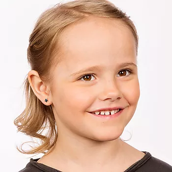 Bilde nummer 2 av Blomdahl, Øredobber i medisinsk plast med sort Swarovski krystall