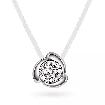 Pan Jewelry, Anheng i 585 hvitt gull med diamanter 0,06 ct