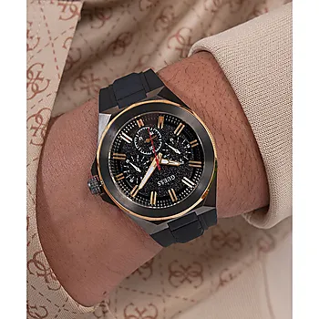 Bilde nummer 3 av Guess, Sport herreklokke med sort silikonrem
