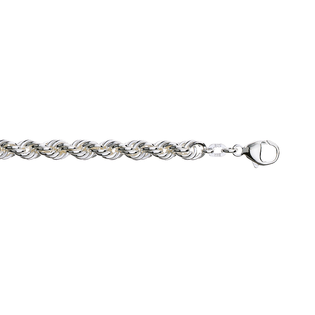 Pan Jewelry, Cordel armbånd i 925 sølv 4,9 mm, 20 cm