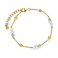 Fairy armbånd i 925 forgylt sølv med grønn zirkonia