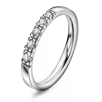 Pan Jewelry, Lady alliansering i 585 hvitt gull med diamant 0,15 ct TWSI