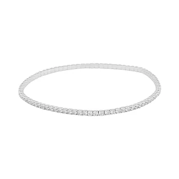 Snö of Sweden Wiz, Armbånd elastisk i forsølvet messing med zirkonia i størrelse M/L = 18 cm