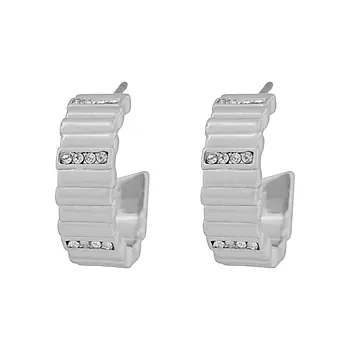 Brick øreringer i messing med zirkonia