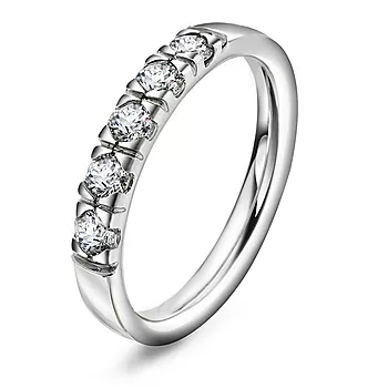 Pan Jewelry, Lady alliansering i 585 hvitt gull med diamant 0,50 ct TWSI