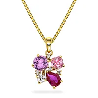 Pan Jewelry, Smykke i forgylt 925 sølv med rosa zirkonia