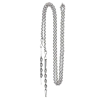 Trekkekjede i 830 hvitt sølv med spyd, 1 m