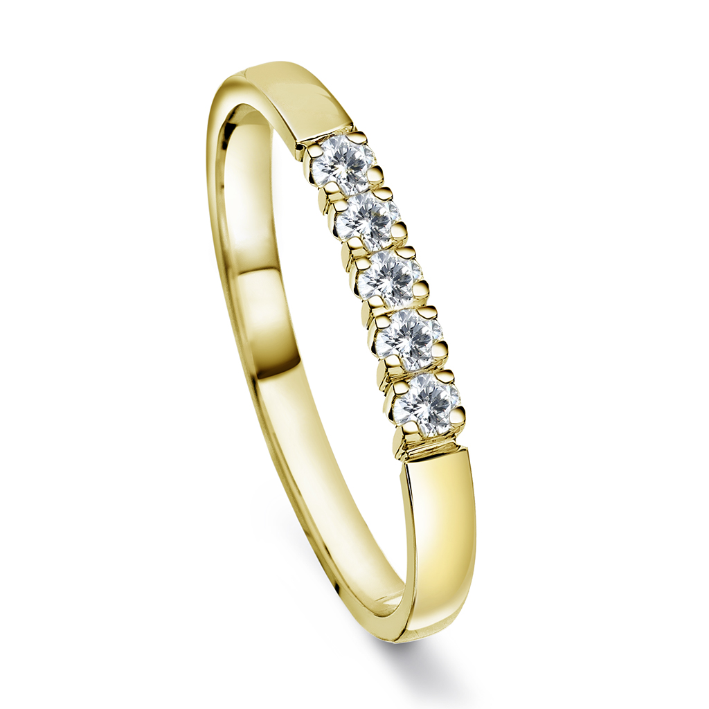 Pan Jewelry, Angelica alliansering i 585 gult gull med diamanter 0,15 ct WSI