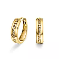 Pan Jewelry, Øreringer i 585 gult gull med zirkonia