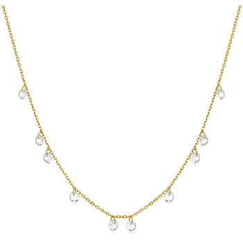 Smykke i 925 forgylt sølv med dråper