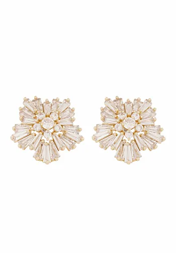 ICON øredobber i forgylt messing med zirkonia