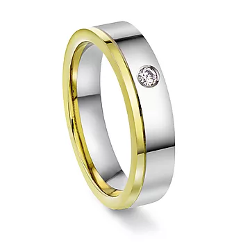 Giftering i 585 gult og hvitt gull med diamant 0,03 | 5 mm bredde