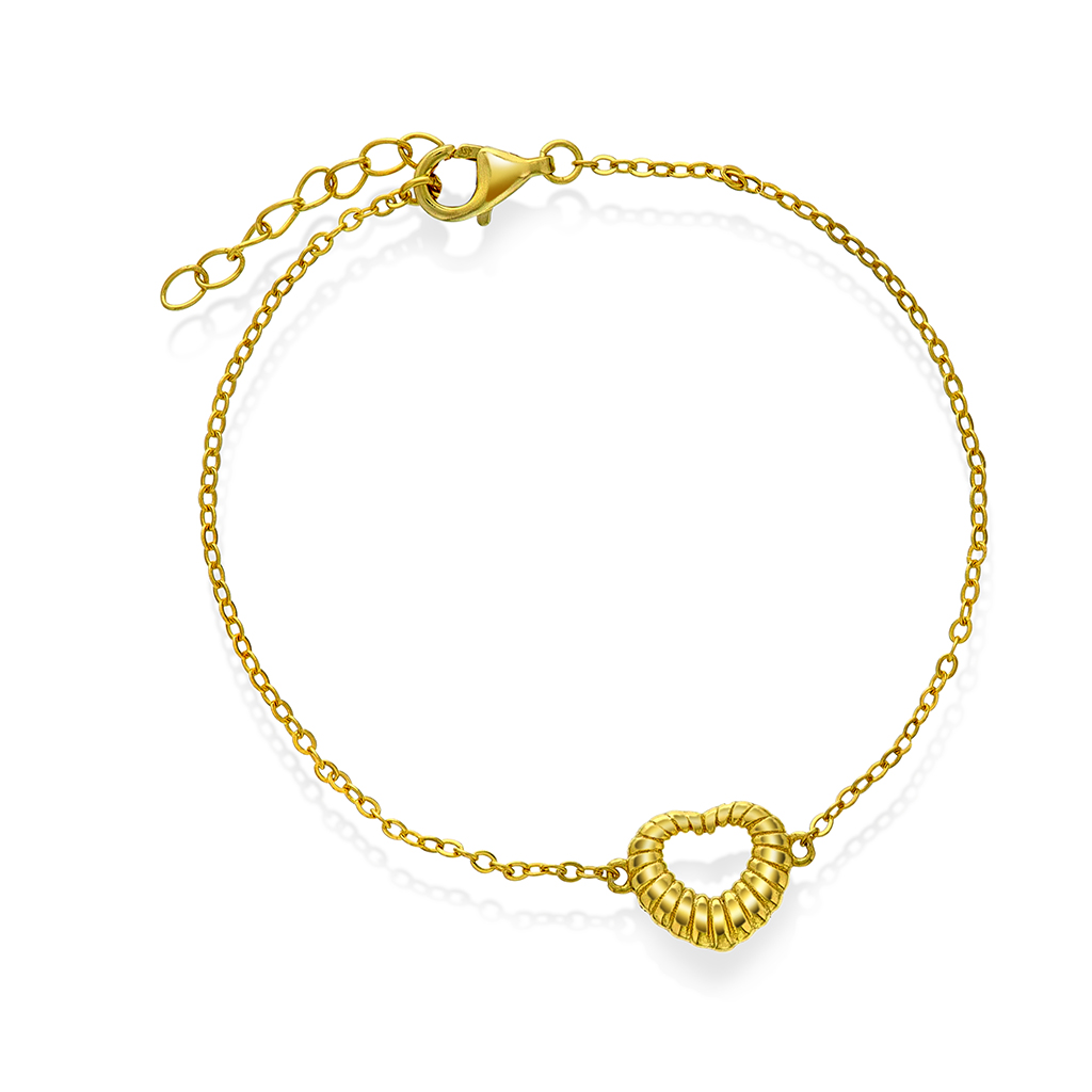 Pan Jewelry, Armbånd i forgylt 925 sølv med hjerte
