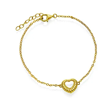 Pan Jewelry, Armbånd i forgylt 925 sølv med hjerte