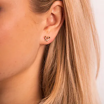 Bilde nummer 4 av Pan Jewelry, Smykkesett med armbånd og øredobber i forgylt 925 sølv med hjerte