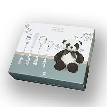 Bilde nummer 2 av Eik, Panda stålbestikk 4 deler med bamse