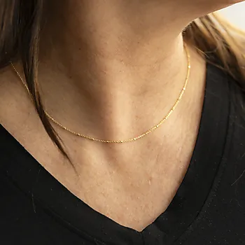 Bilde nummer 2 av Pan Jewelry, Kjede i 925 forgylt 925 sølv med kuler 1,1 mm, 45-50 cm