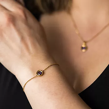 Bilde nummer 4 av Pan Jewelry, Armbånd i forgylt 925 sølv med ametyst