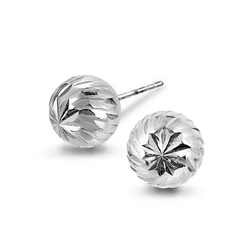 Pan Jewelry, Øredobber i 585 hvitt gull kule