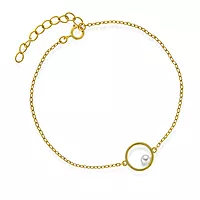 Pan Jewelry, Armbånd i 925 forgylt sølv med ferskvannsperle