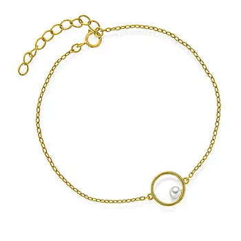 Pan Jewelry, Armbånd i 925 forgylt sølv med ferskvannsperle