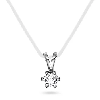 Vida diamantanheng i 585 hvitt gull 0,20 ct