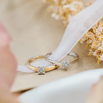 Bilde nummer 2 av Lilly diamantring i 375 gult gull 0,06 ct