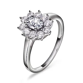Royal ring i 925 sølv med zirkonia