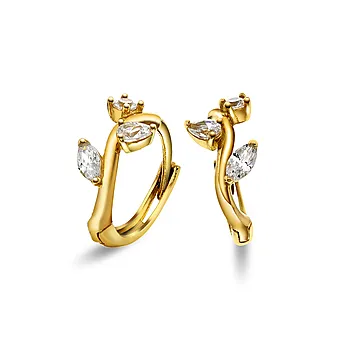Pan Jewelry, Øreringer i 585 gult gull med zirkonia