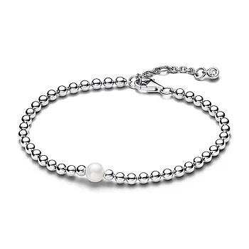 Pandora Timeless,  Armbånd i 925 sølv med behandlet ferskvanns kulturperle