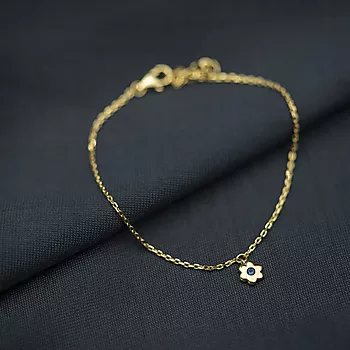 Bilde nummer 2 av Pan Jewelry, Ankelkjede til barn i forgylt 925 sølv med blomst