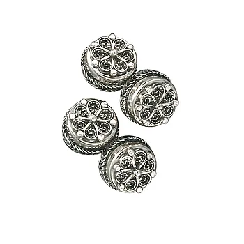 Mansjettknappaer i 830 oksidert sølv