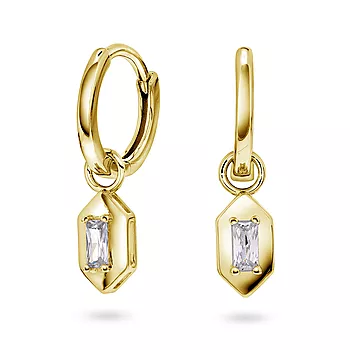 Pan Jewelry, Øreringer i 925 forgylt sølv med zirkonia