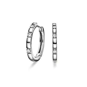 Hedda diamantøreringer i 375 hvitt gull 0,09 ct