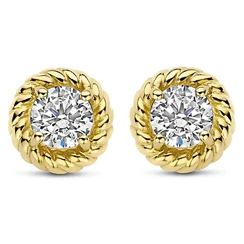 Bilde nummer 3 av Ti Sento, Studs i forgylt 925 sølv med zirkonia