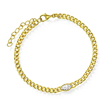Pan Jewelry, Rio Radiance armbånd i forgylt 925 sølv med hvit zirkonia