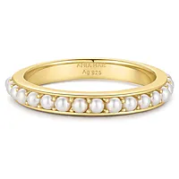 Bilde nummer 2 av Ring i 925 forgylt sølv med skjellperler