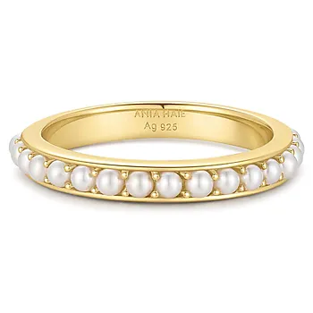 Bilde nummer 2 av Ring i 925 forgylt sølv med skjellperler