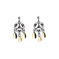 Øredobber i 830 oksidert og forgylt sølv