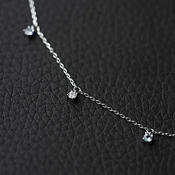 Bilde nummer 3 av Pan Jewelry, Ankelkjede i 925 rhodinert sølv med zirkonia, 25 cm