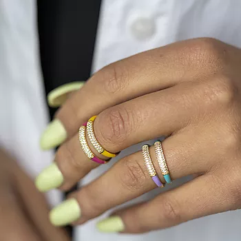 Bilde nummer 4 av Pan Jewelry, Emanuella ring i 925 forgylt sølv med zirkonia