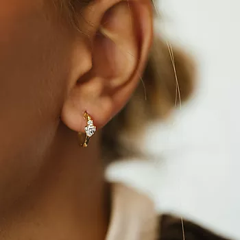 Bilde nummer 2 av Pan Jewelry, Øreringer i 585 gult gull med zirkonia