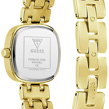 Bilde nummer 2 av Dameklokke i gullfarget stål med krystaller