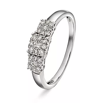 Line diamantring i 375 hvitt gull 0,25 ct