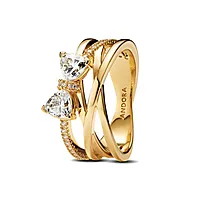 Pandora Timeless, Ring i 925 forgylt sølv med sløyfe og zirkonia