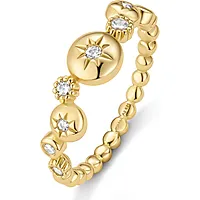 Ring i 925 forgylt sølv med zirkonia